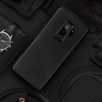 Луксозен силиконов гръб ТПУ ултра тънък Карбон за Samsung Galaxy S9 Plus G965 черен